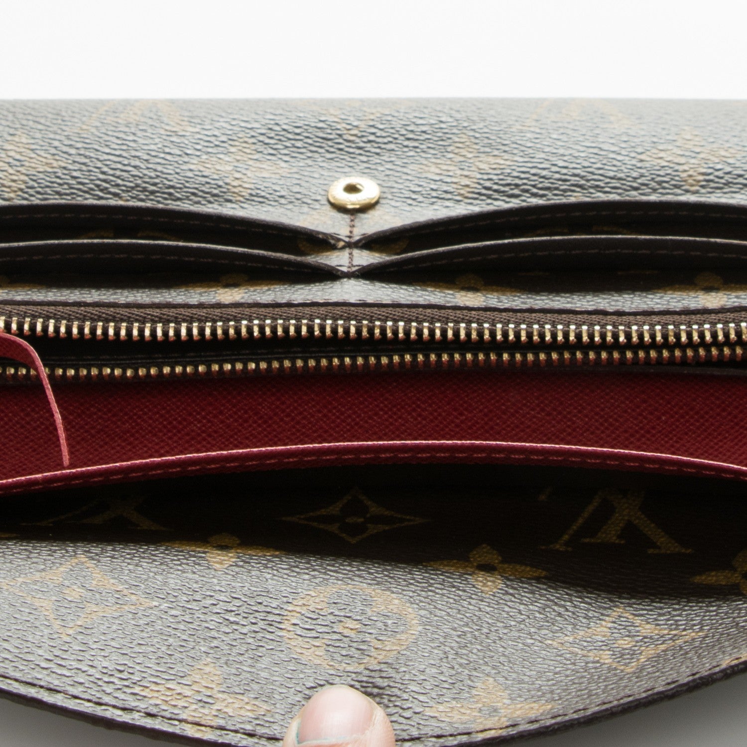 Louis Vuitton Monogram Emilie Wallet Red 6 of 7