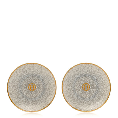 Hermes Porcelain Mosaique Au 24 Bread And Butter Plate Set of 2 1 of 7