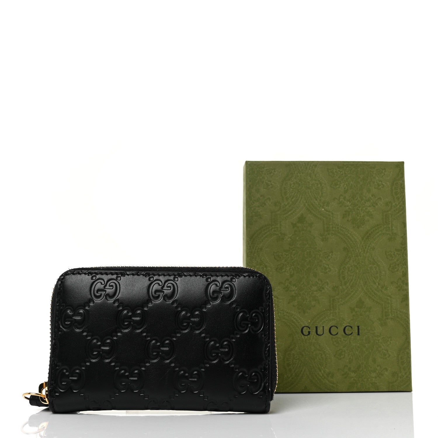 Gucci Guccissima Zip Around Card Case Black 9 of 9