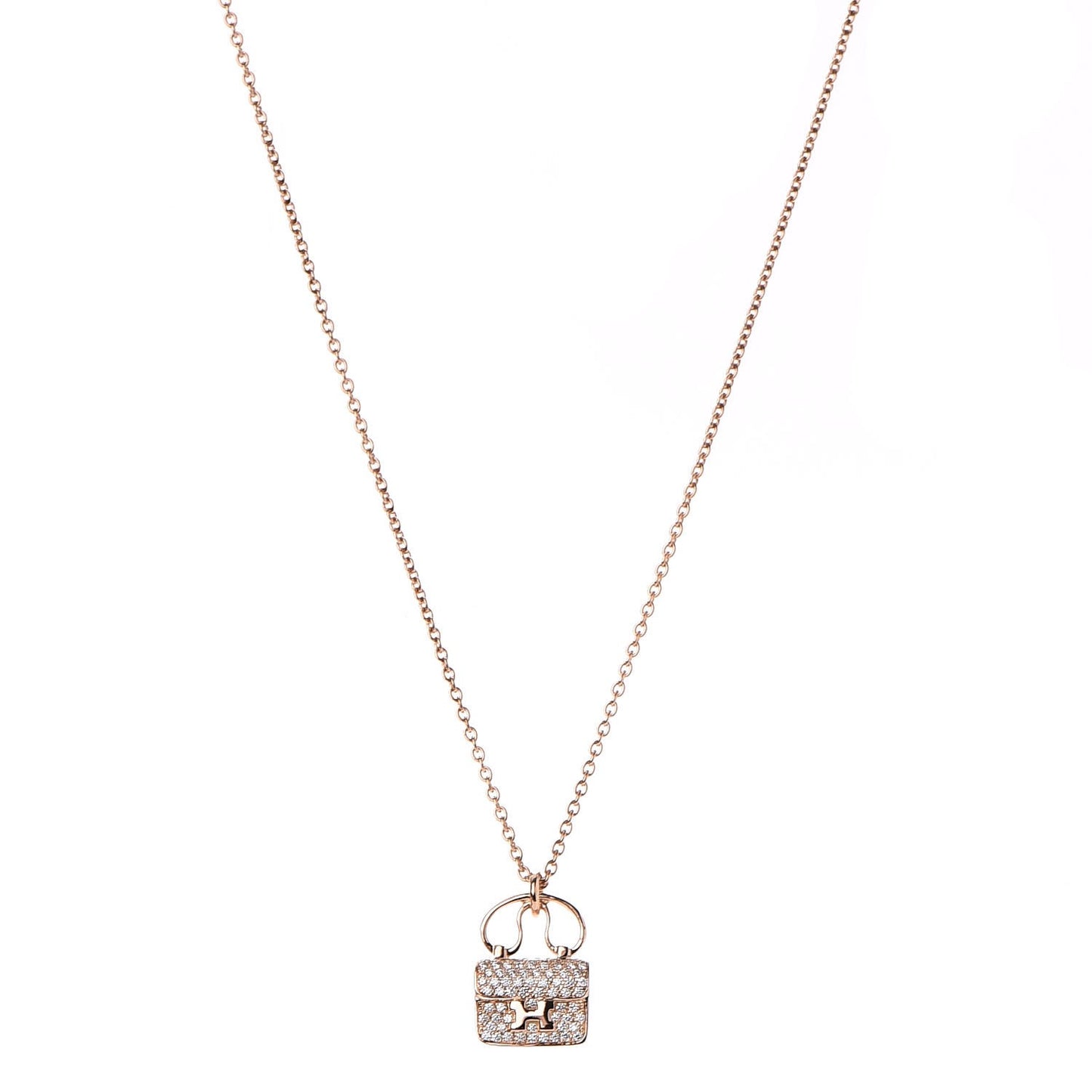 18K Rose Gold Diamond Constance Amulette Pendant Necklace