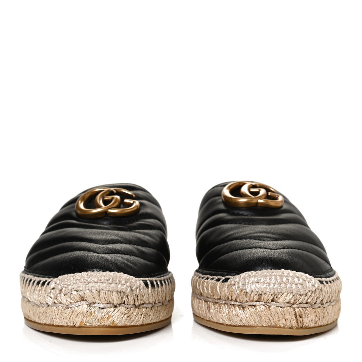 Nappa Matelasse GG Marmont Espadrille Slippers 36.5 Black