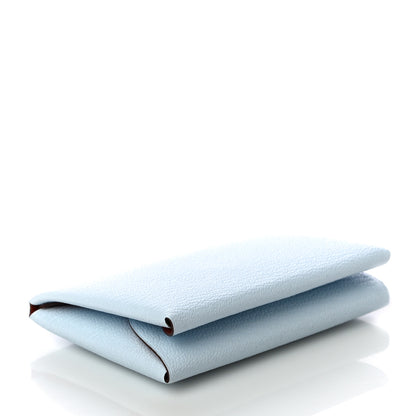 Hermes Chevre Mysore Verso Calvi Duo Card Case Bleu Brume Cuivre 4 of 9