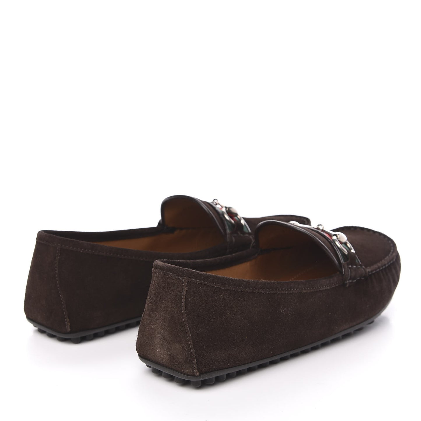 Suede Web Mens Horsebit Driver Loafers 8.5 Cocoa