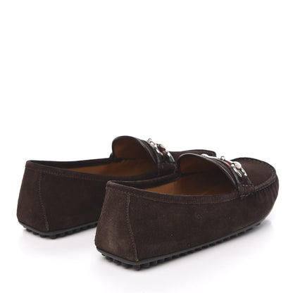 Gucci Suede Web Mens Horsebit Driver Loafers 8.5 Cocoa 4 of 10