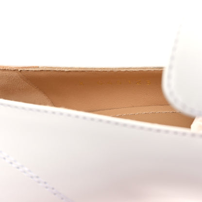 Chanel Shiny Calfskin Logo Loafers 37 White 9 of 10