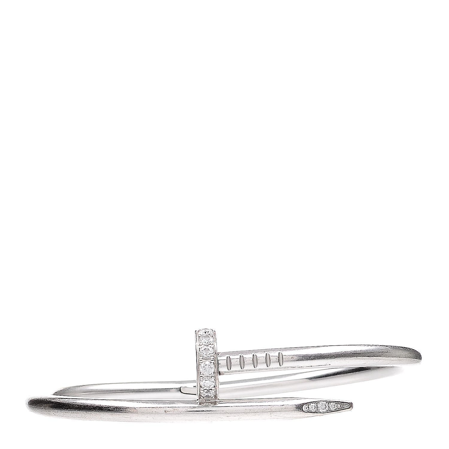 Cartier 18K White Gold Diamond Juste Un Clou Bracelet 17 1 of 6