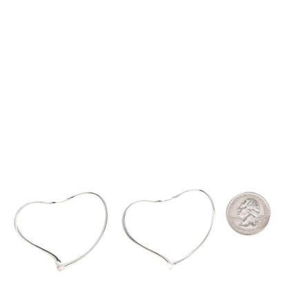 Tiffany Sterling Silver Large Elsa Peretti Open Heart Hoop Earrings 2 of 4