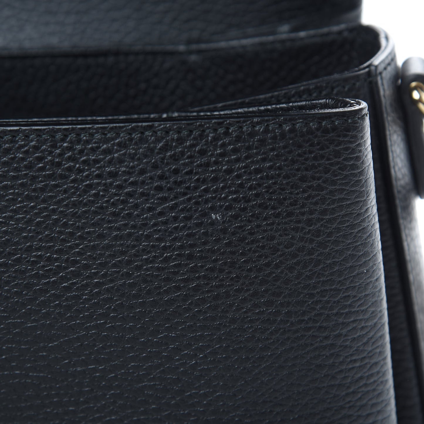 Dollar Calfskin Medium Interlocking G Top Handle Shoulder Bag Black