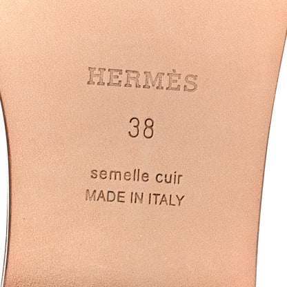 Hermes Box Calfskin Oran Sandals 38 Gold 7 of 10