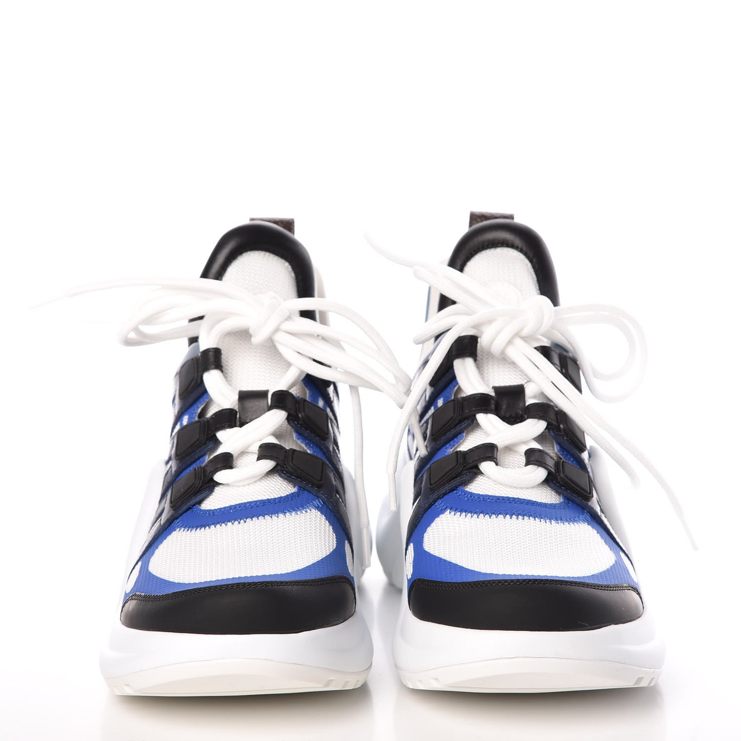 Calfskin Technical Nylon LV Archlight Sneakers 38 Blue Roi