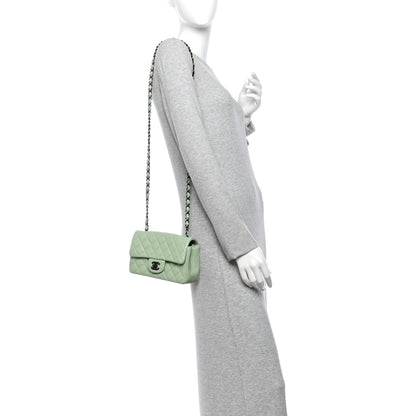 Chanel Lambskin Quilted Mini Rectangular Flap Light Green 2 of 11