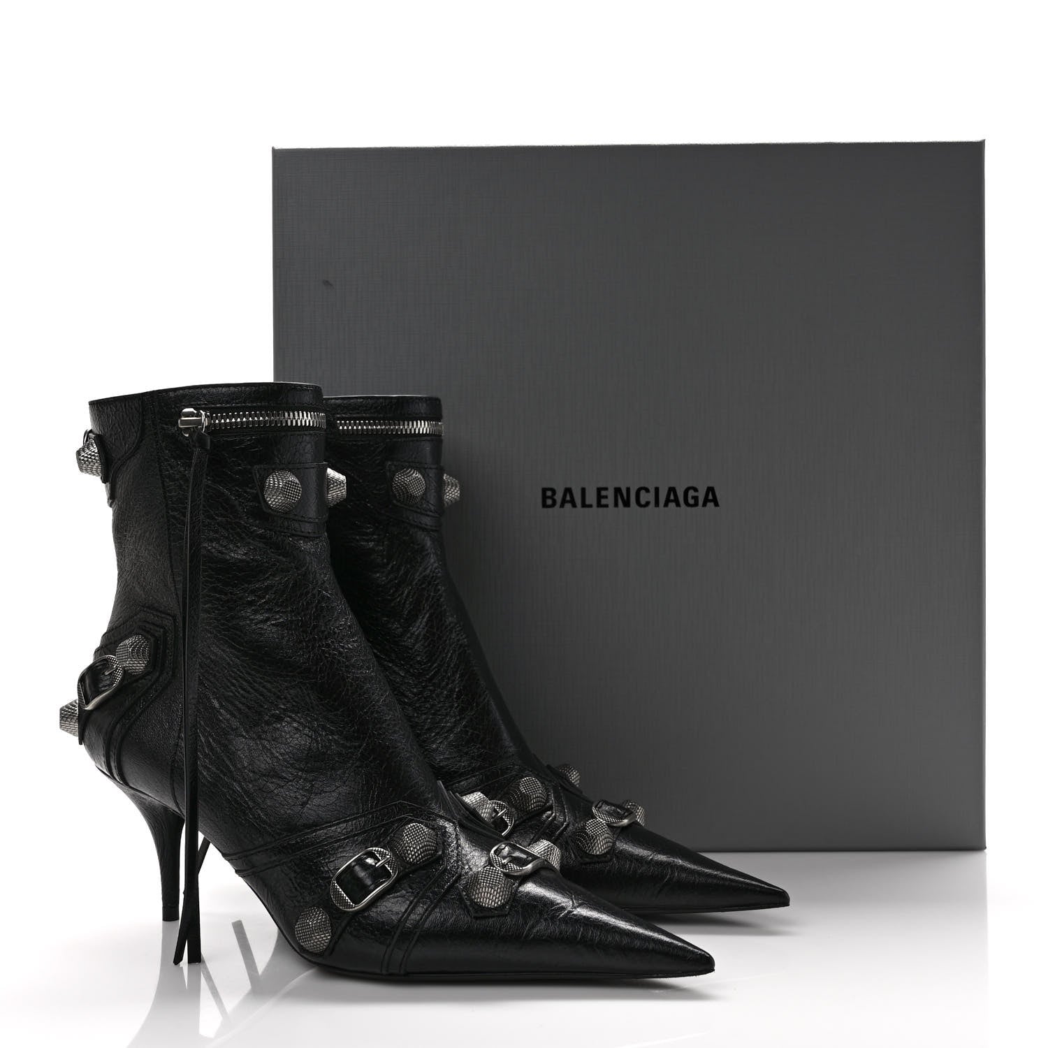 Balenciaga Agneau Arena Cagole 70mm Ankle Boots 39 Black 9 of 9