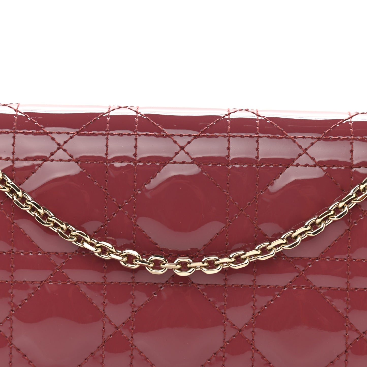 Patent Cannage Lady Dior Clutch Red
