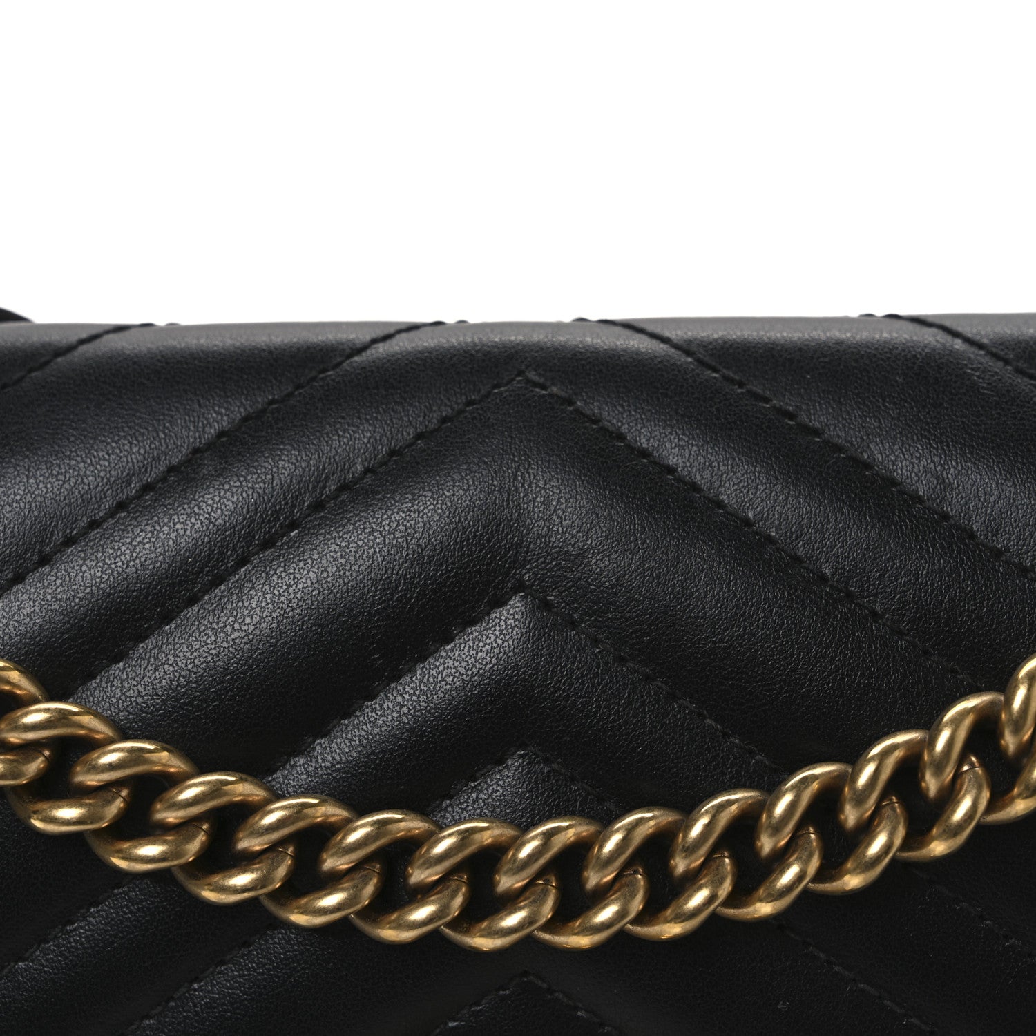 Gucci Calfskin Matelasse Small GG Marmont Shoulder Bag Black 8 of 12