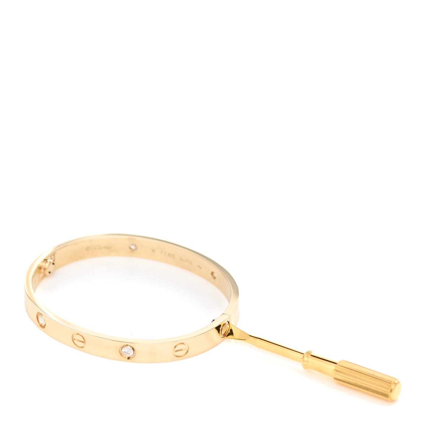 18K Yellow Gold 4 Diamond LOVE Bracelet 16