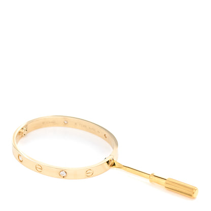 Cartier 18K Yellow Gold 4 Diamond LOVE Bracelet 16 3 of 6