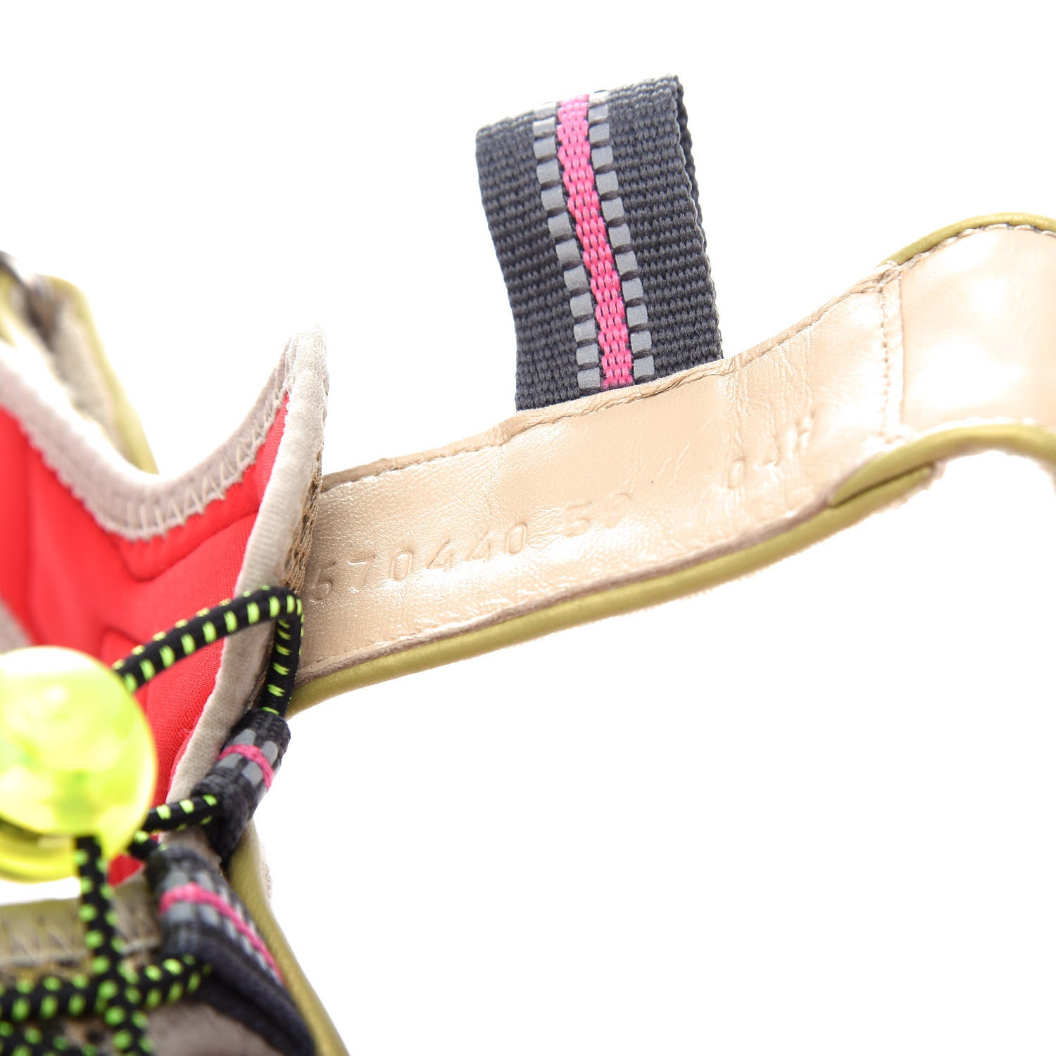 Gucci Mesh Fabric Tinsel Sport Sandals 39 Loess Sand Box Pink 10 of 11