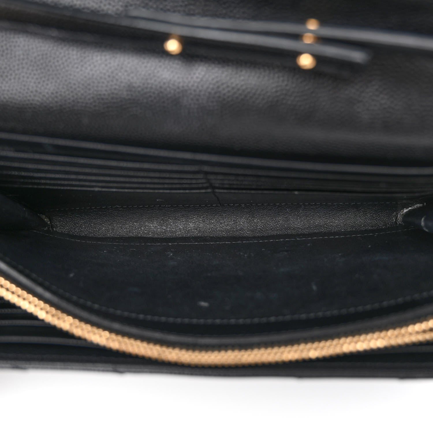 Saint Laurent Grain De Poudre Matelasse Chevron Monogram Chain Wallet Black 11 of 11