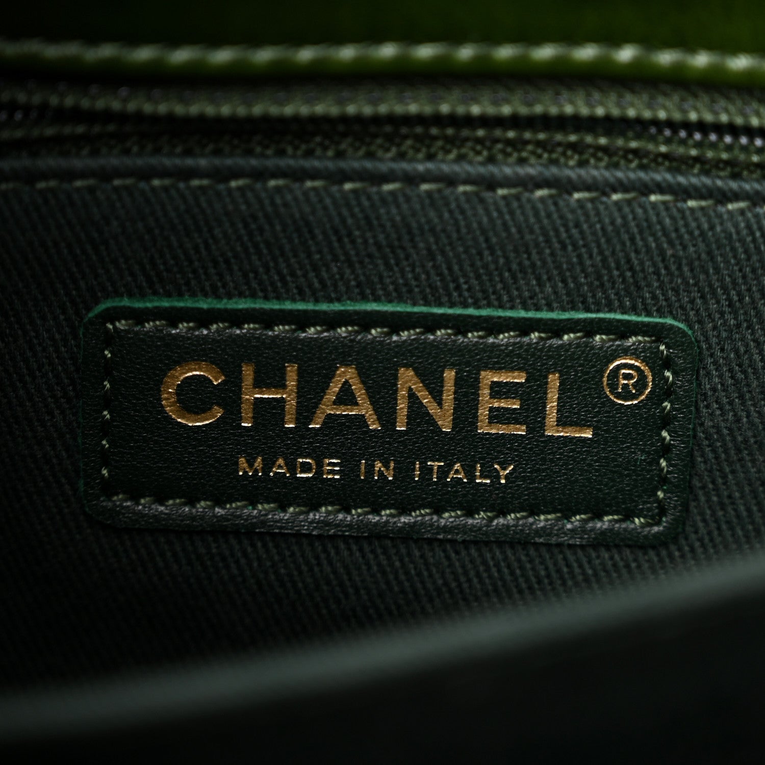 Chanel Calfskin Chevron Quilted Mini Coco Handle Flap Green 6 of 10