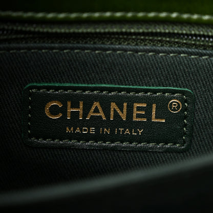 Chanel Calfskin Chevron Quilted Mini Coco Handle Flap Green 6 of 10