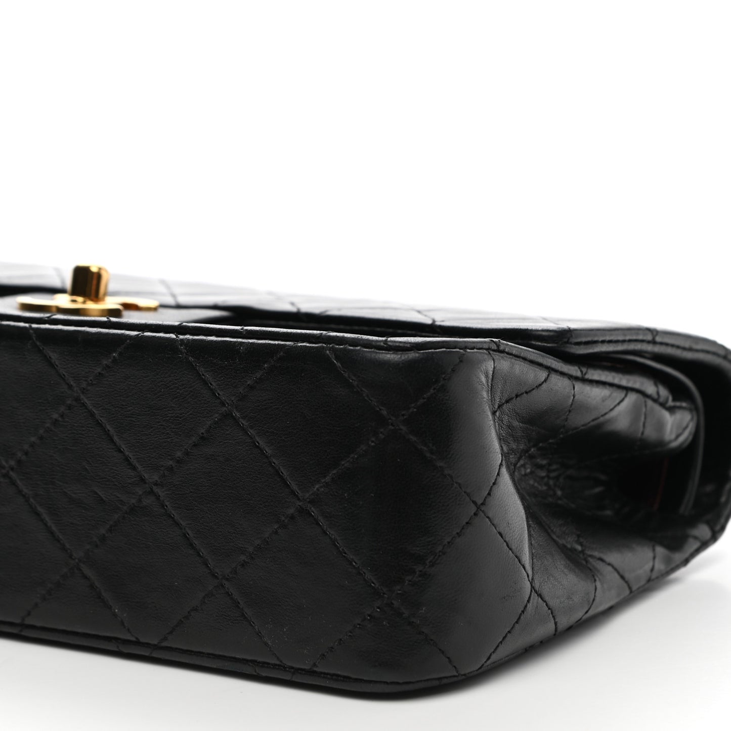 Lambskin Quilted Small Double Flap Black
