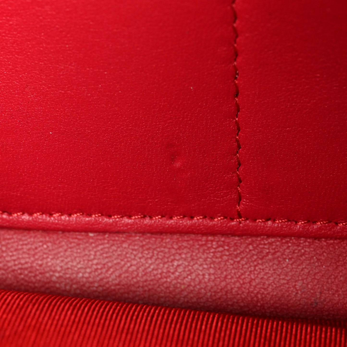 Lambskin Quilted Large Gusset Zip Around Wallet Red