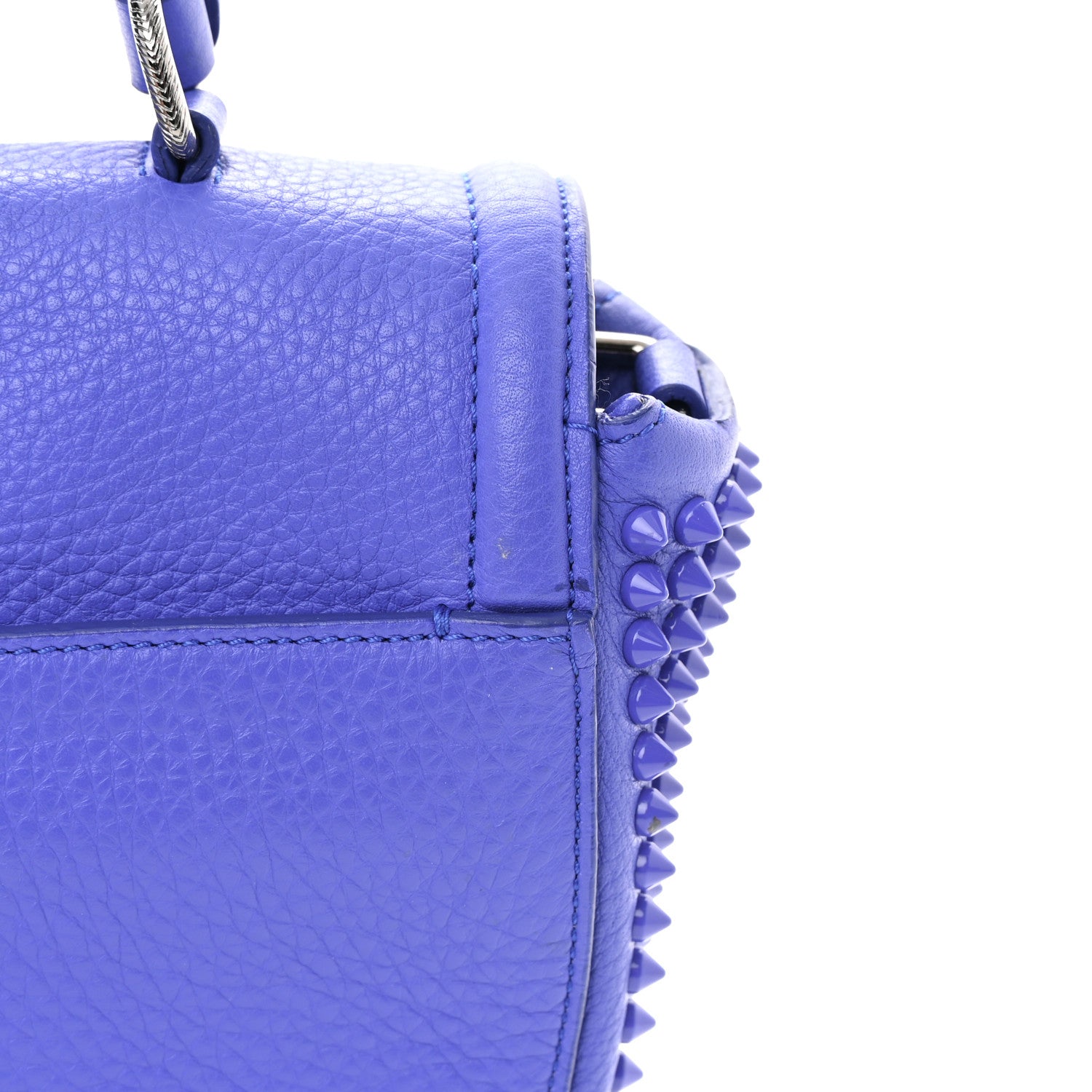 Christian Louboutin Calfskin Spikes Panettone Messenger Blue 15 of 15