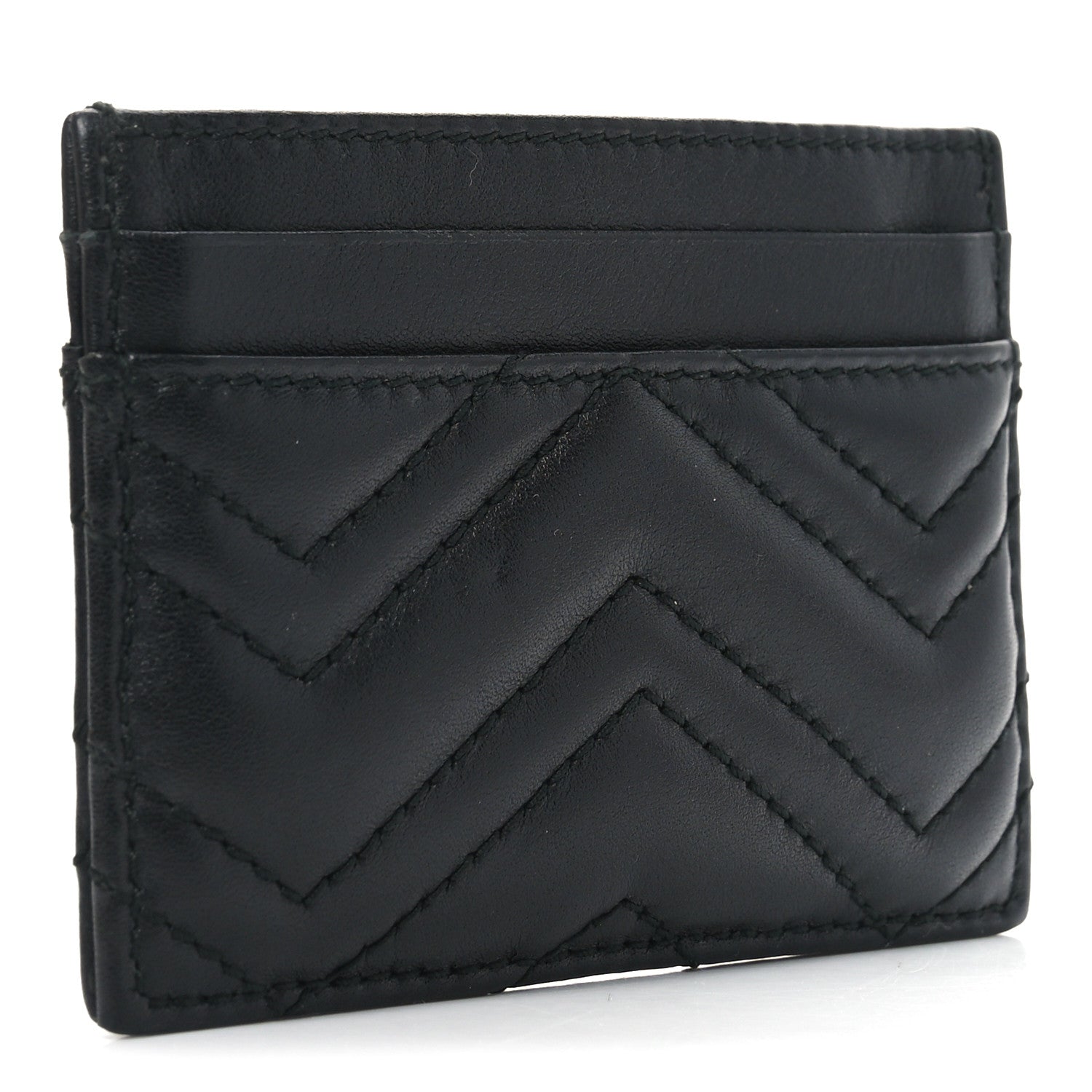 Gucci Calfskin Matelasse GG Marmont Card Holder Black 3 of 7
