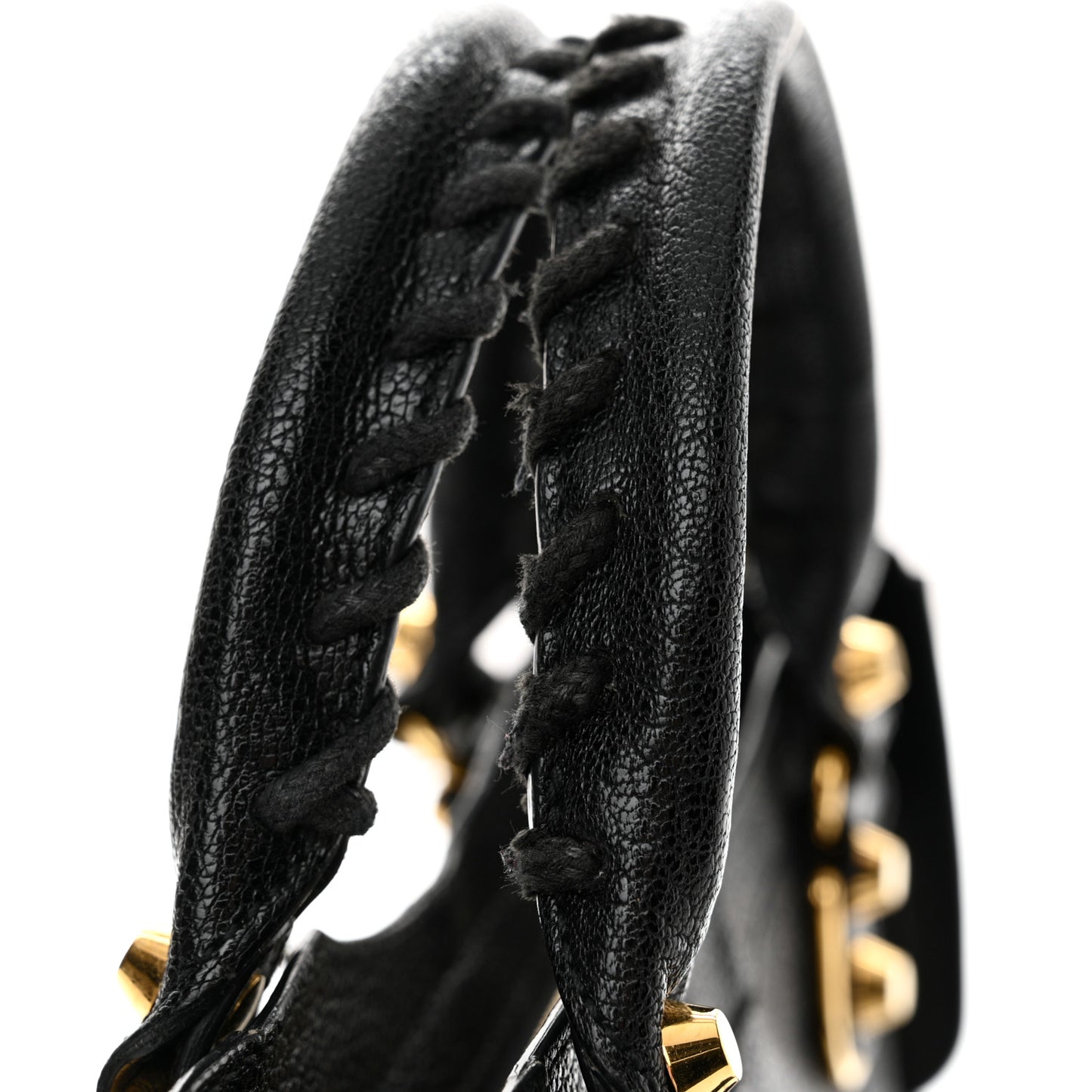 Chevre Gold Metallic Edge Hardware Mini City Black
