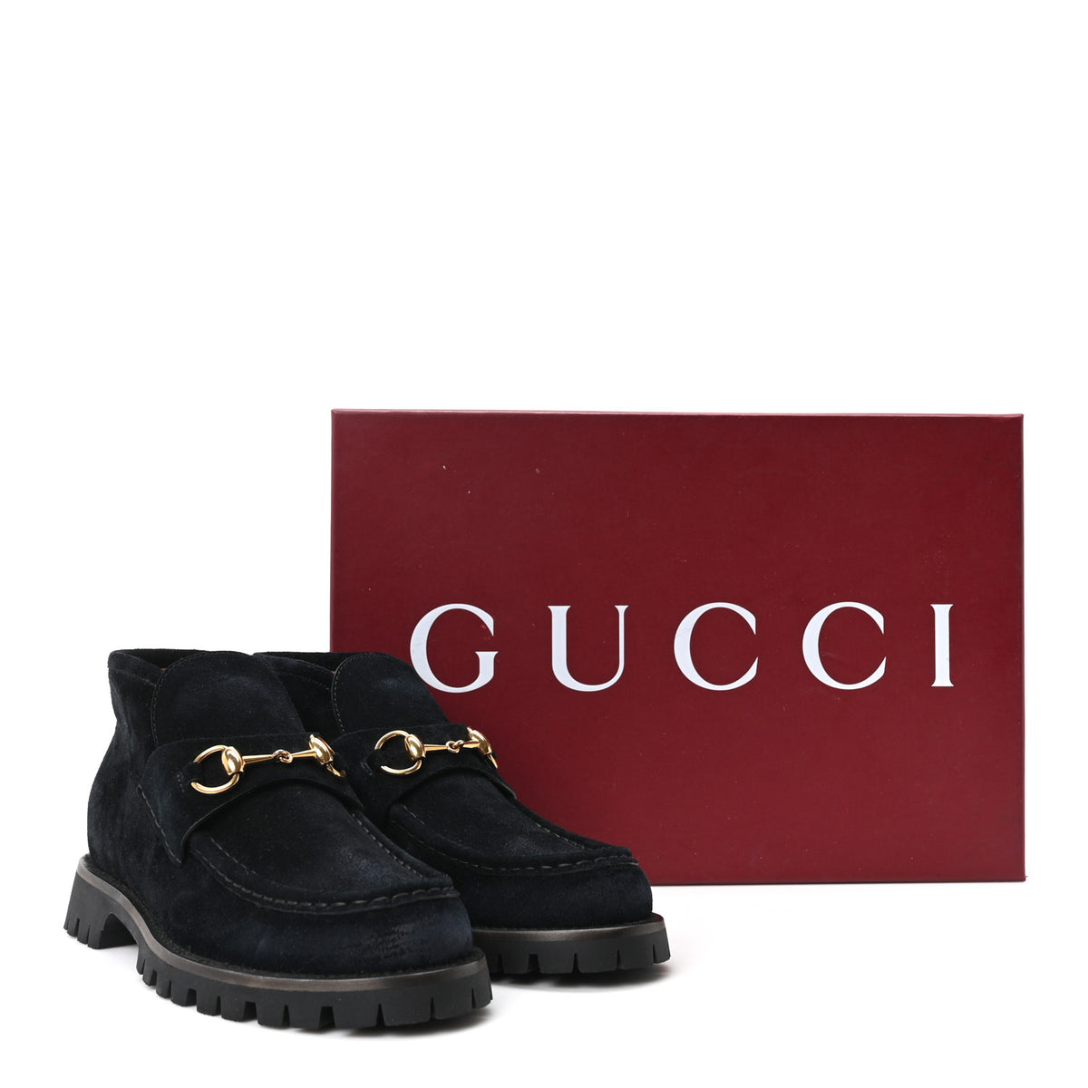 Gucci Suede Horsebit Womens Ankle Boots 38 Black 10 of 10