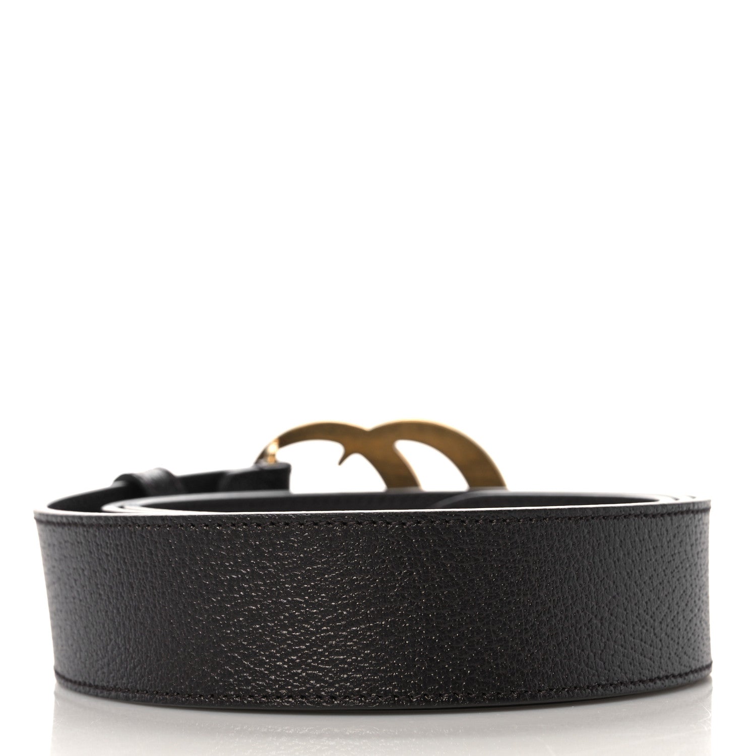 Gucci Textured Dollar Calfskin Double G 40mm Belt 110 44 Dark Cocoa 2 of 3