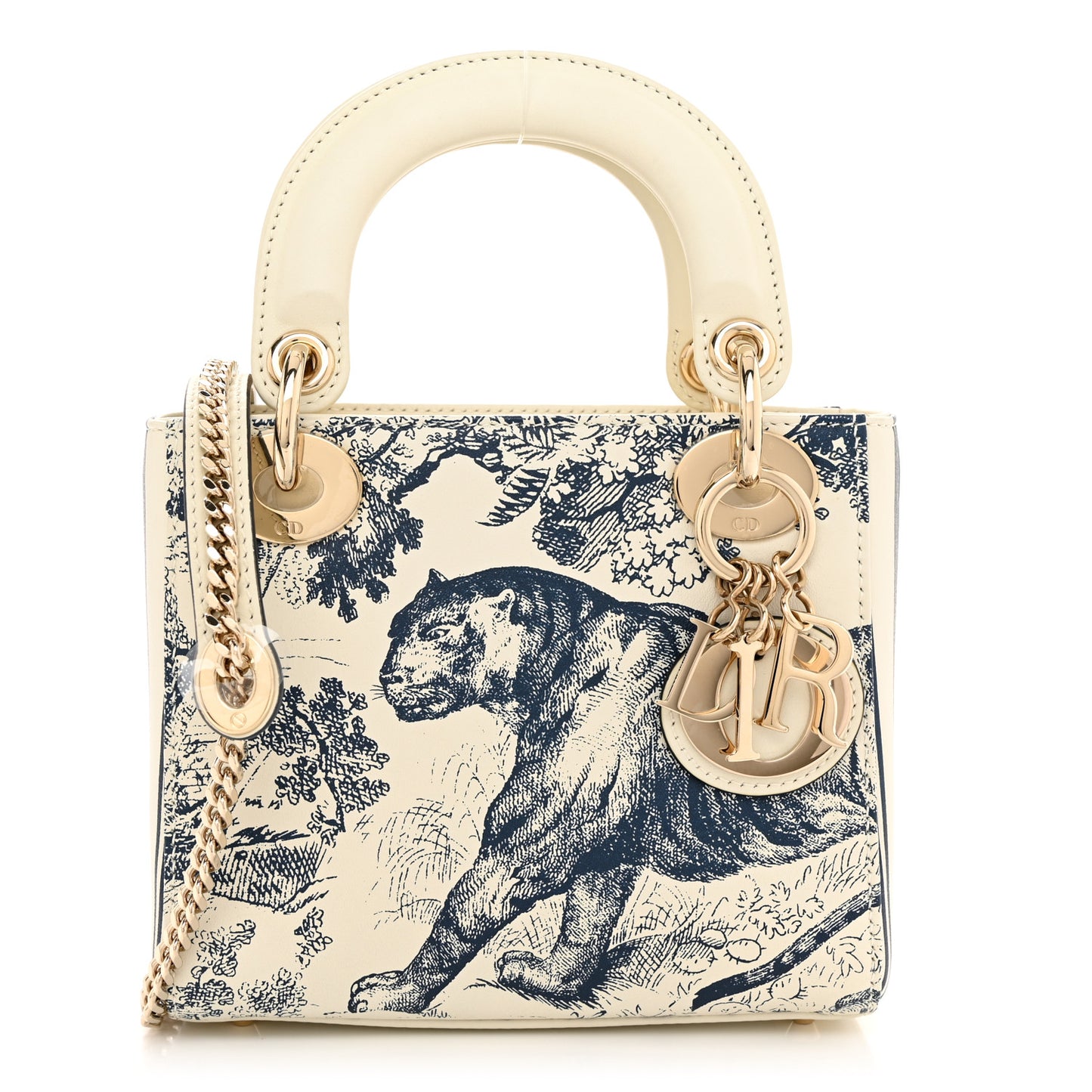 Calfskin Toile de Jouy Mini Lady Dior Blue
