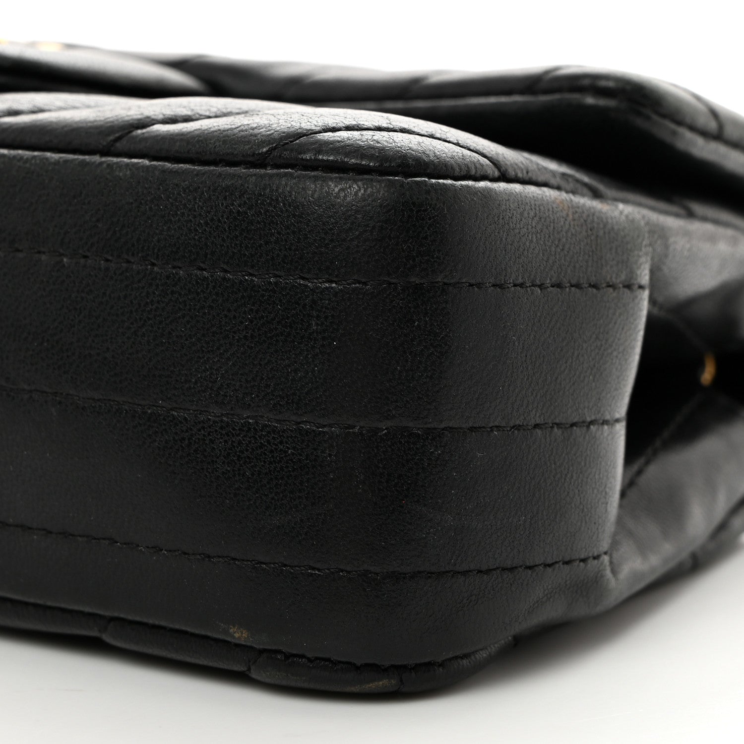 Chanel Lambskin Chevron Quilted Extra Mini Rectangular Flap Black 10 of 10