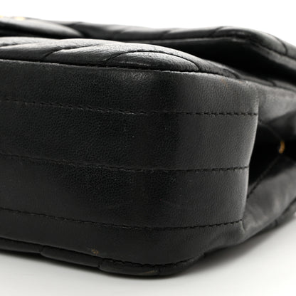 Chanel Lambskin Chevron Quilted Extra Mini Rectangular Flap Black 10 of 10