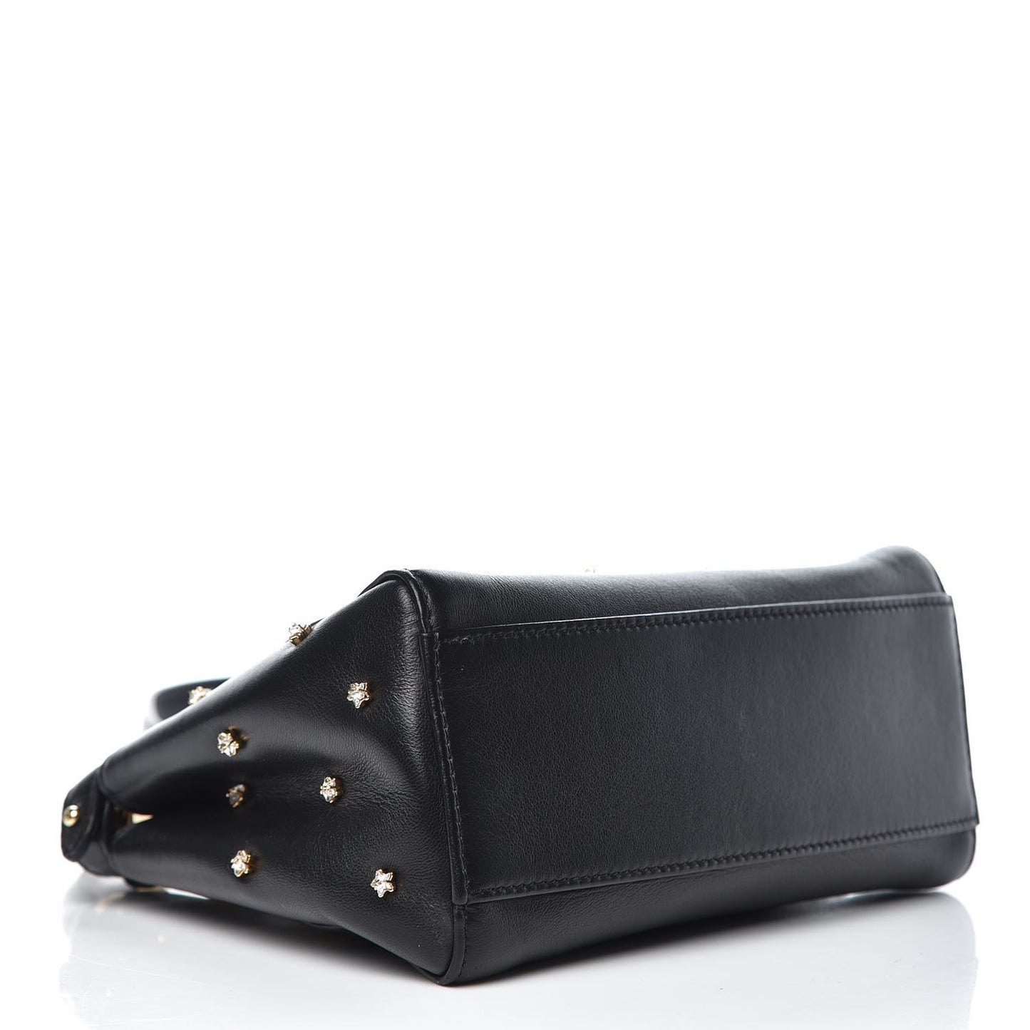 Nappa Crystal Studded XS Peekaboo Iconic Satchel Black