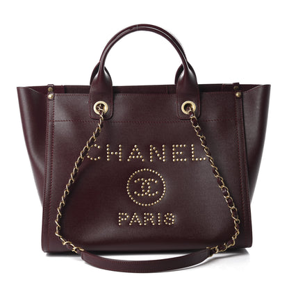 Chanel Caviar Small Studded Deauville Tote Burgundy 1 of 11