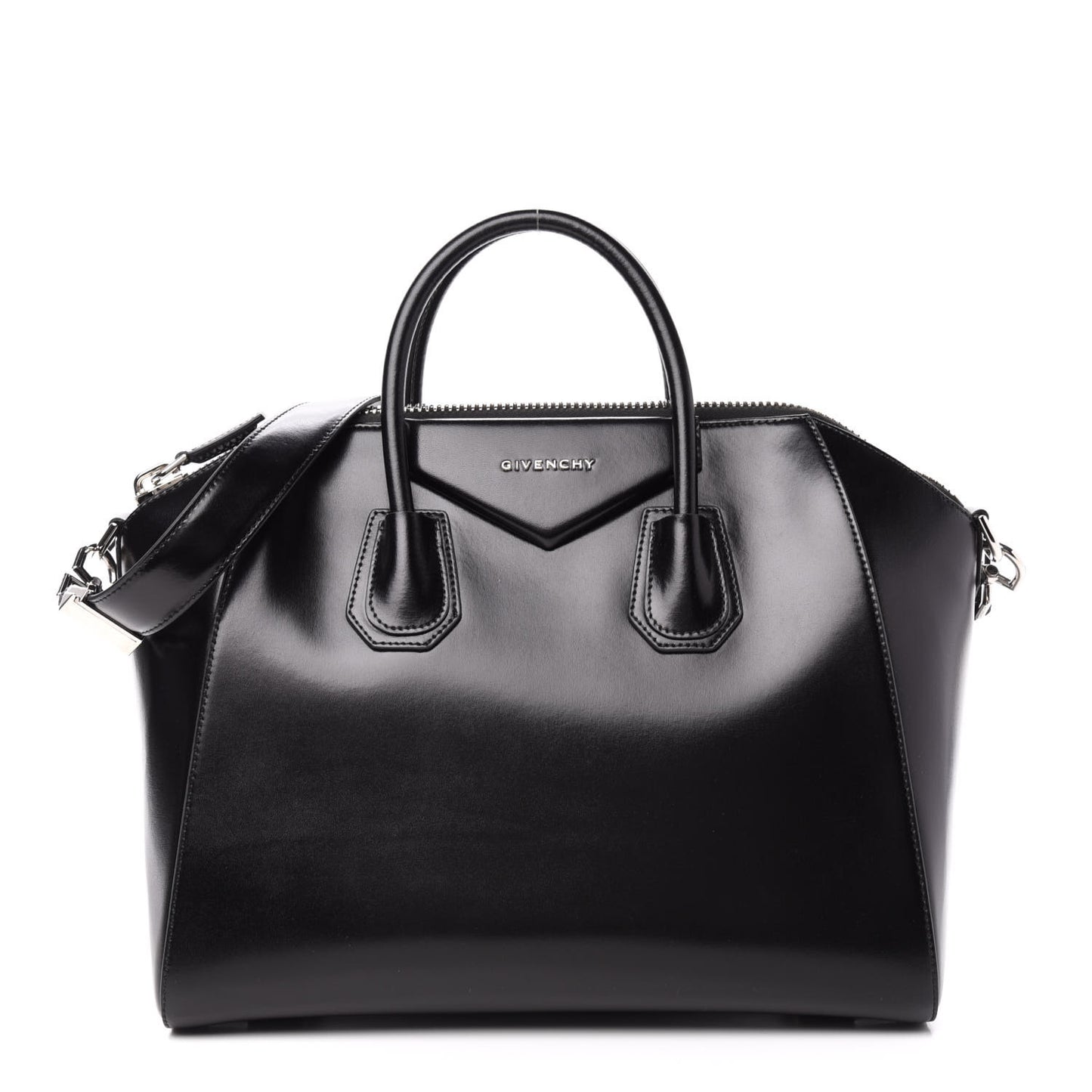Shiny Lord Calfskin Medium Antigona Black
