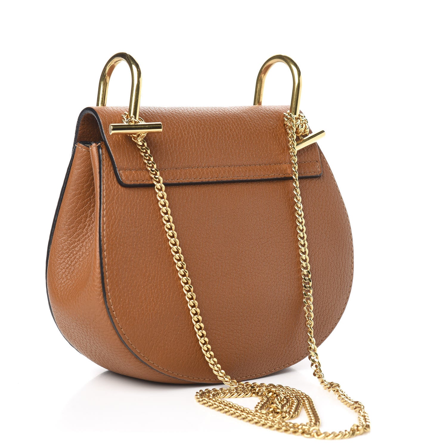 Chloe Grained Lambskin Mini Drew Shoulder Bag Caramel 3 of 9
