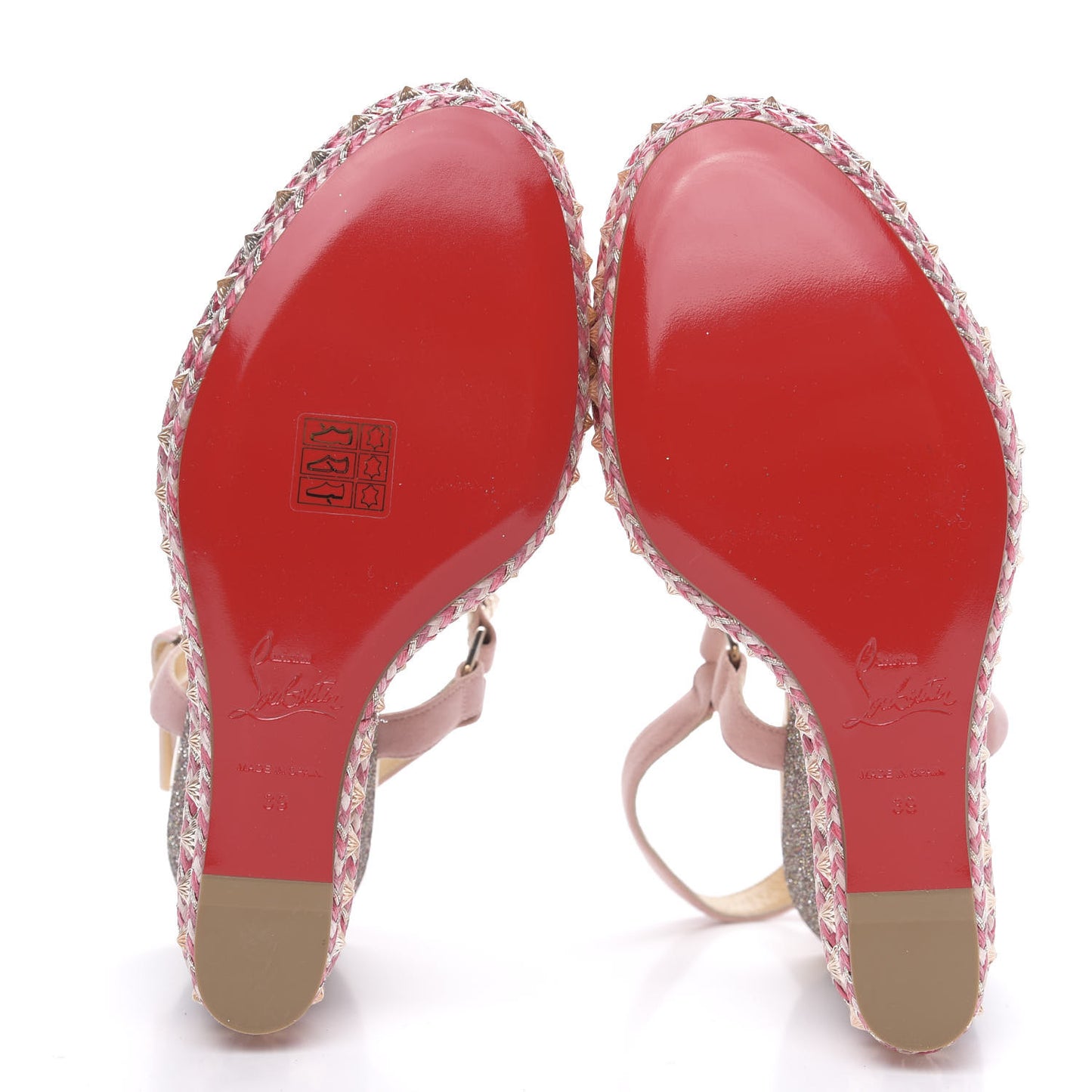 Suede Specchio Glitter Studded Pyradiams 110 Platform Sandals 39 Crepon