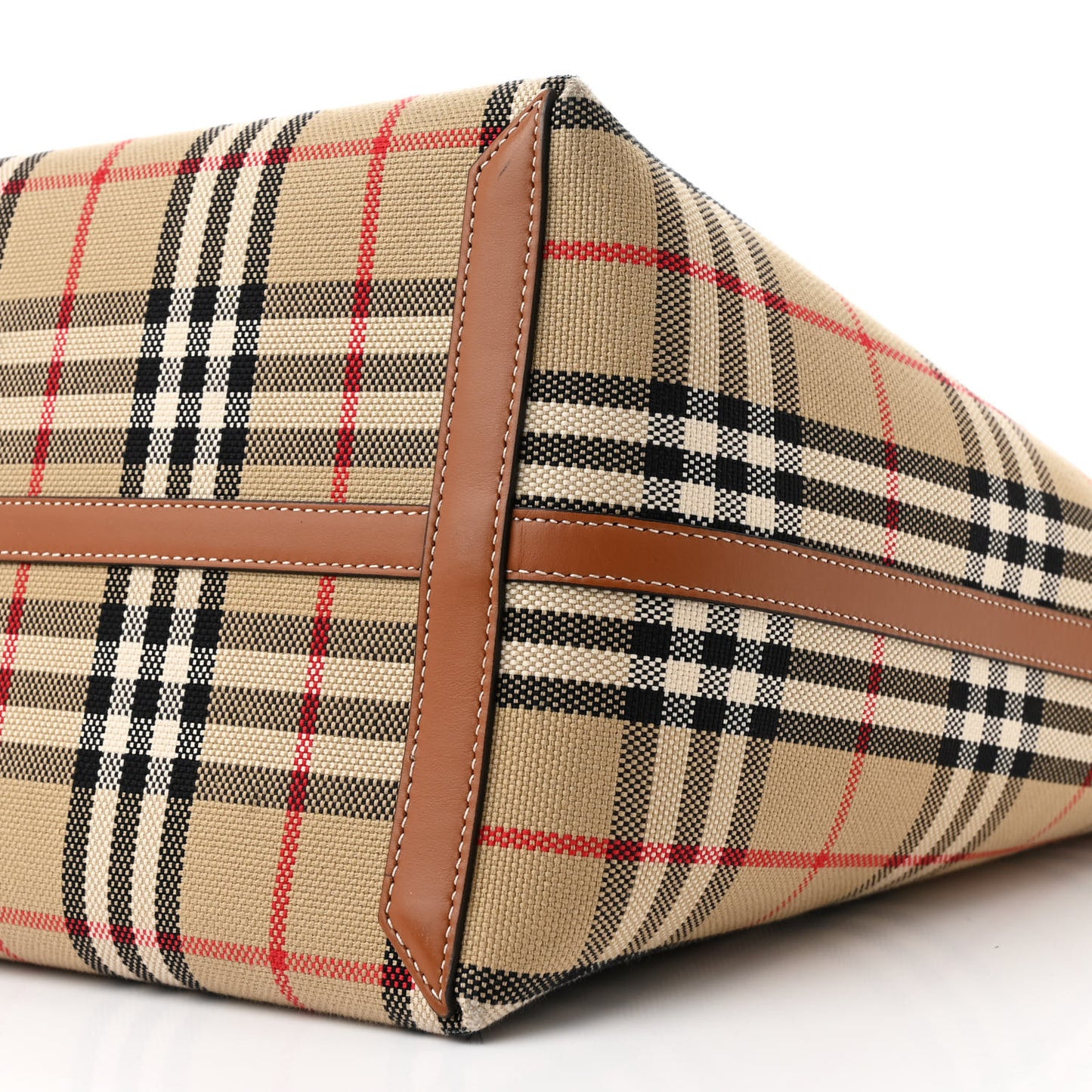 Cotton Vintage Check Medium London Tote Bag Briar Brown Black