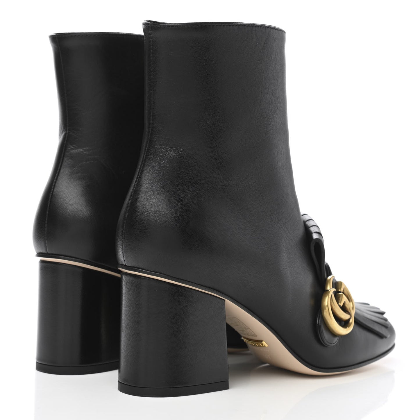 Malaga Kid GG Marmont Fringe 75mm Ankle Boots 37 Black