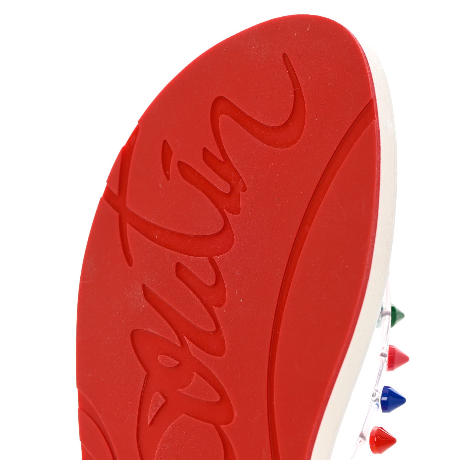 Christian Louboutin Rubber Spike Bengale Loubi Donna Flip Flop 40 White Multicolor 9 of 13