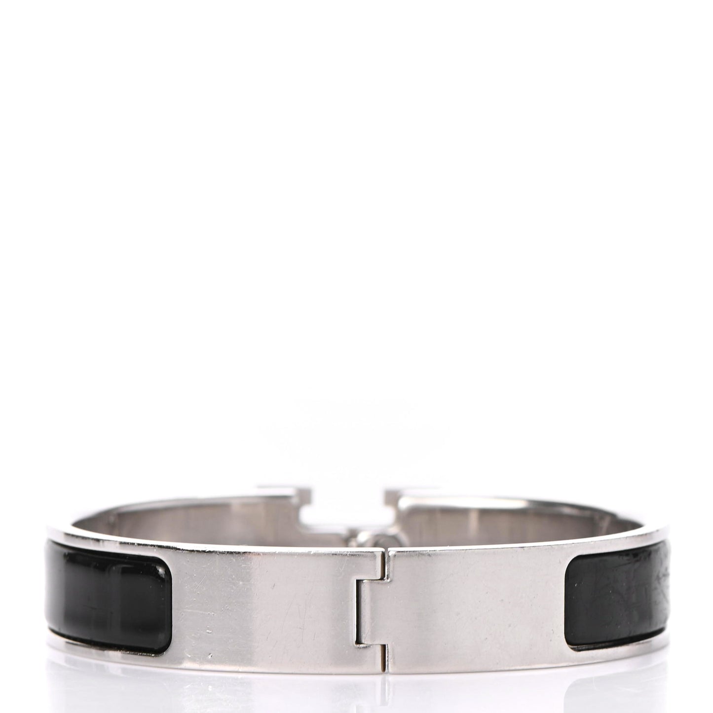 Enamel Narrow Clic Clac H Bracelet PM Black