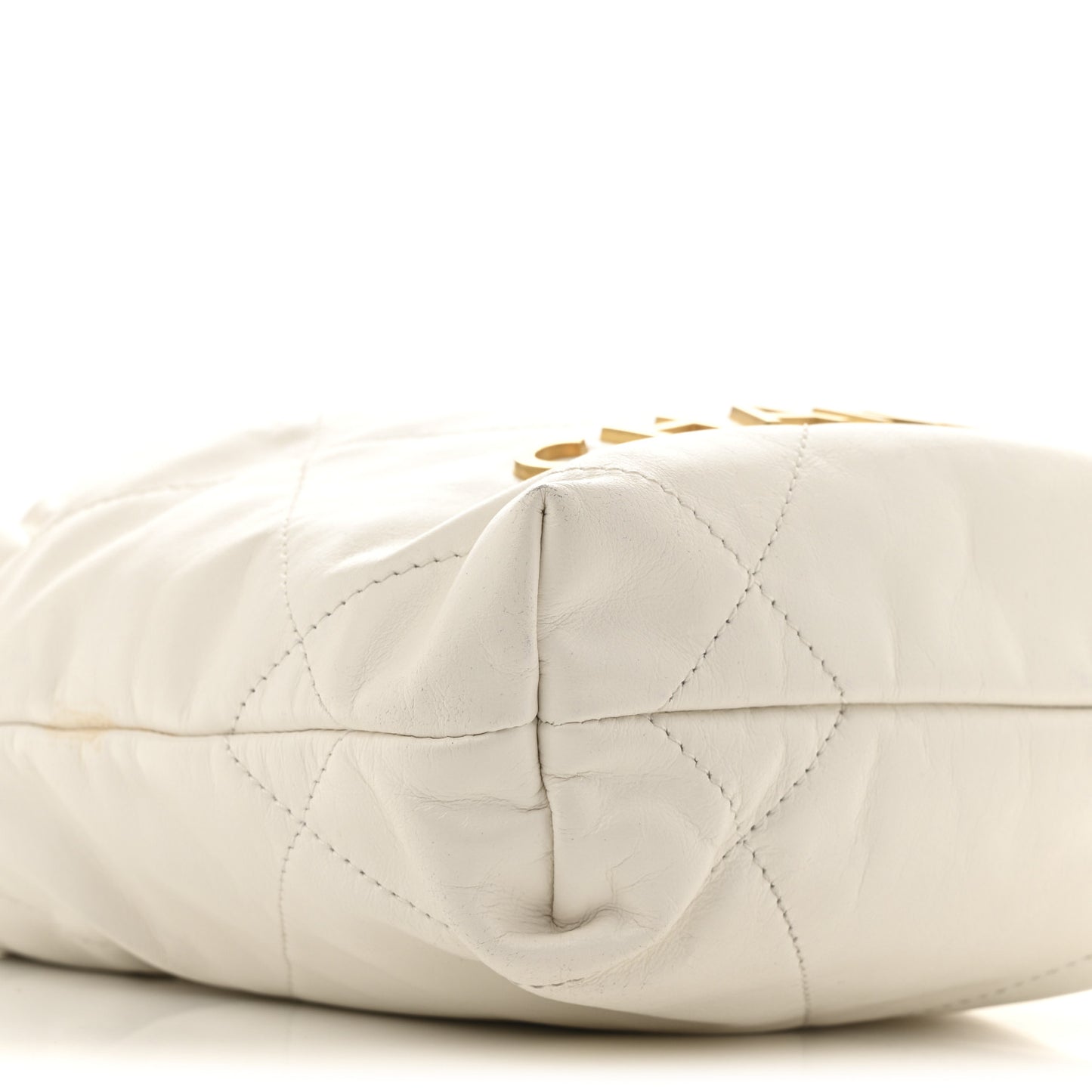 Shiny Calfskin Quilted Mini Chanel 22 White