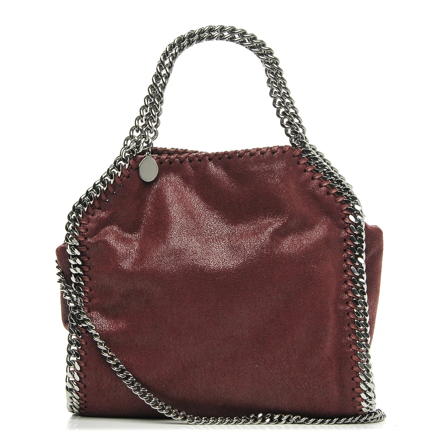 Shaggy Deer Mini Falabella Fold Over Tote Plum