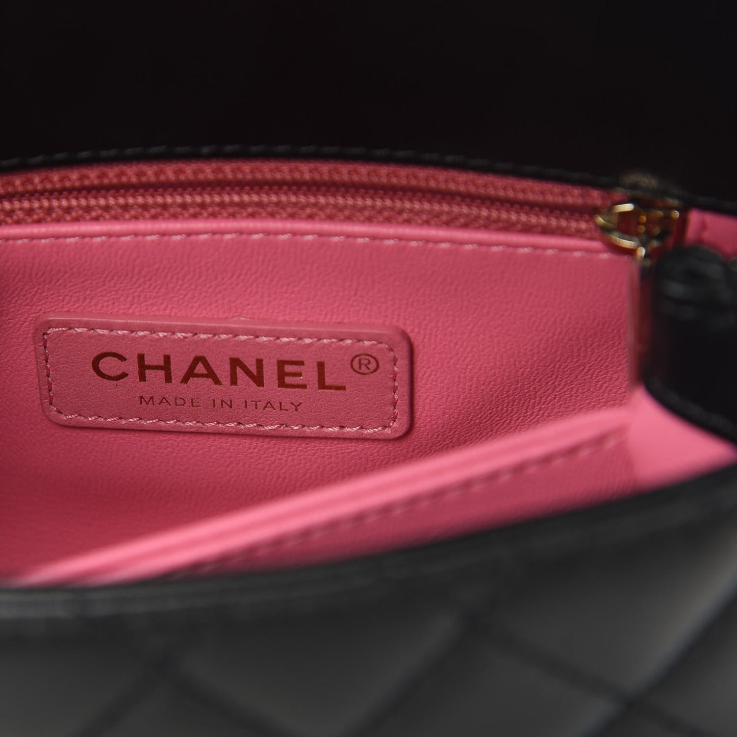 Goatskin Quilted Rainbow Extra Mini Coco Handle Flap Black