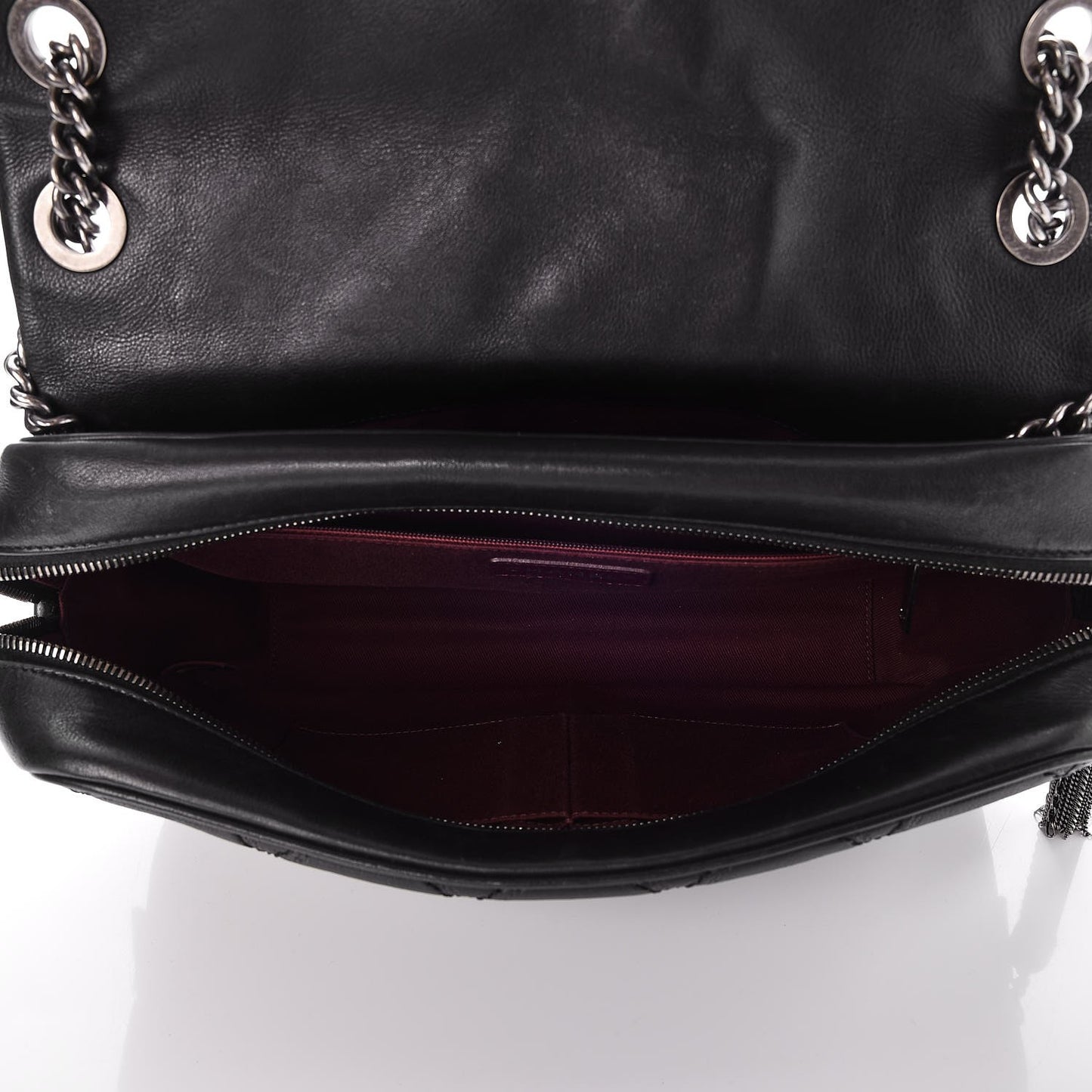 Calfskin Quilted Jumbo Coco Sporran Flap Black