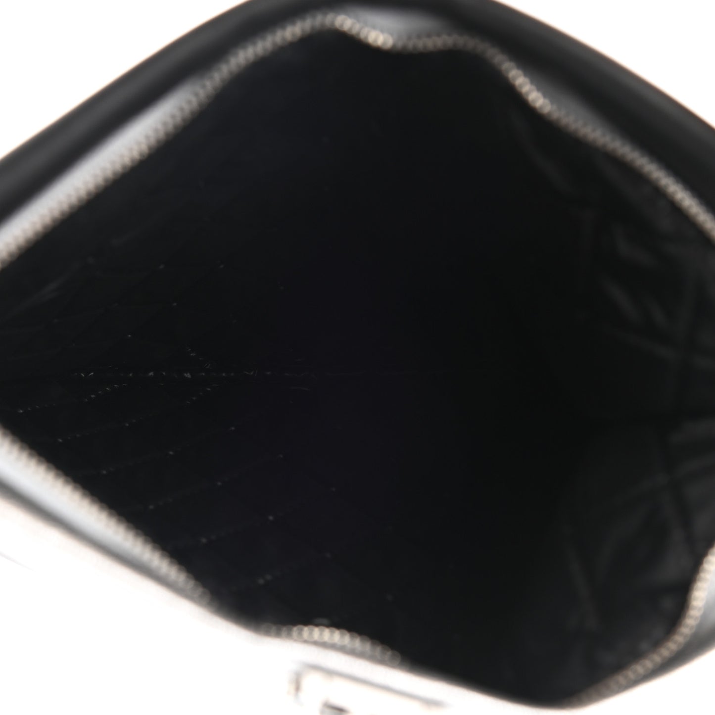 Metallic Goatskin Beauty CC Boy Clutch Black Silver