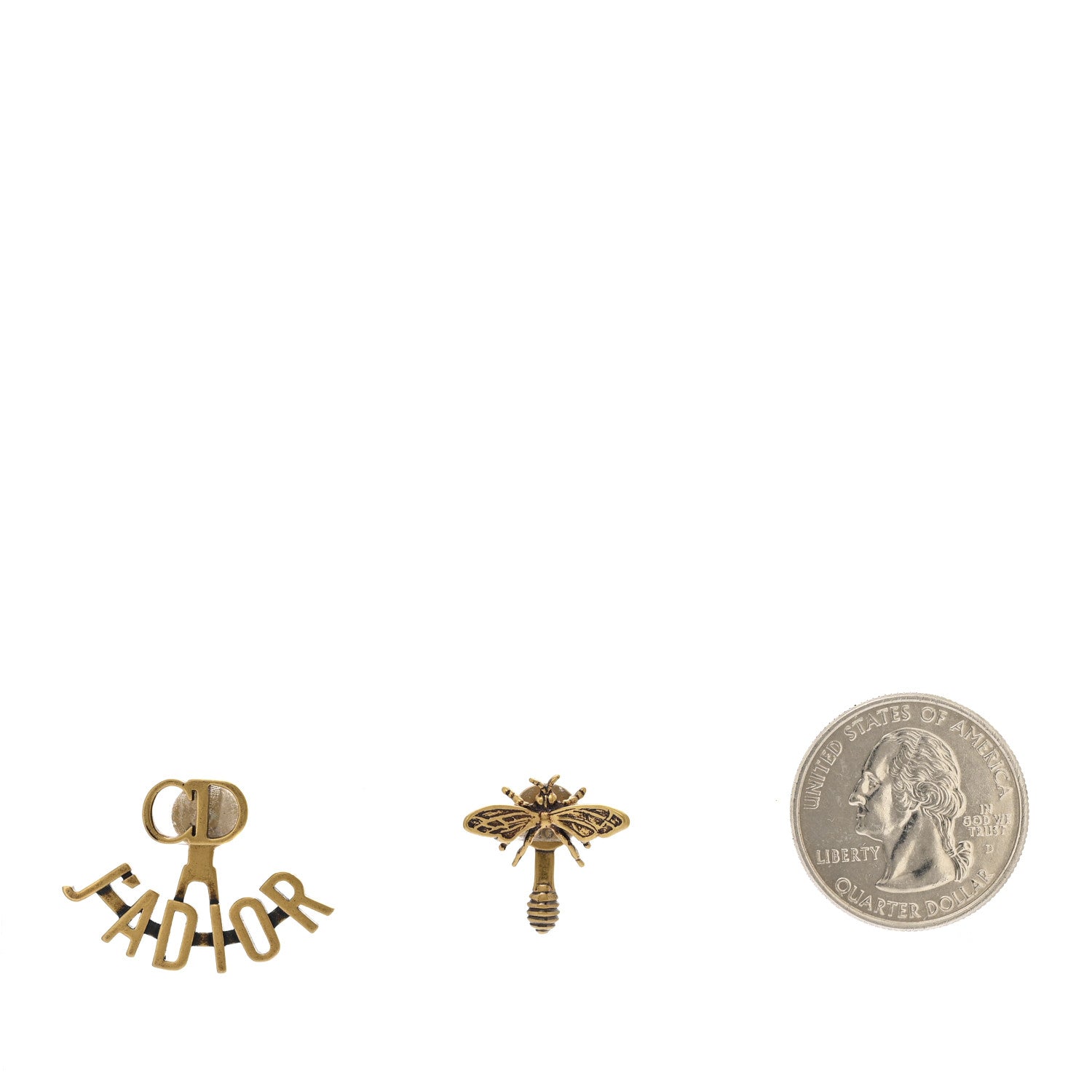 Christian Dior Metal J'Adior Earrings Aged Gold 2 of 5