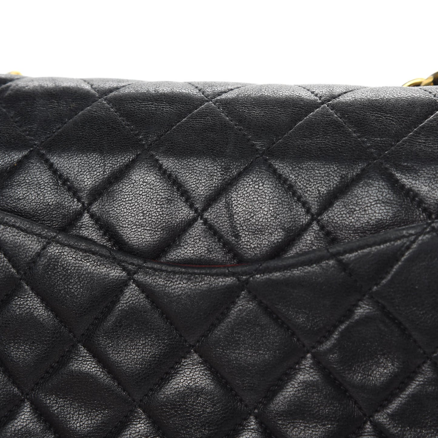 Lambskin Quilted Small Double Flap Black